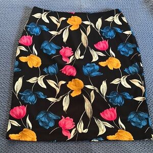 Floral Black Skirt